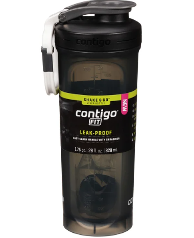 Contigo Fit Leak-Proof Shake & Go Mixer Bottle 28 oz Sake Color