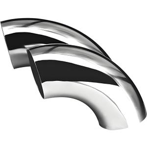 2" 90 Degree SS304 Mandrel Bend Elbow (2 Pack) - Stainless Steel Exhaust Pipe Fitting for Cars, Marine, Industrial Piping