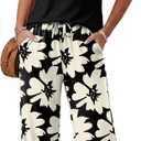 WIHOLL 2 Piece Sets for Women Summer Spring Vacation Outfits Lounge Sets Resort Wear 2026 Travel Fashion Matching Clothing (Medium, Black Boho Floral)