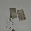 Luxbaro 3 Pack Brushed Nickel Door Hinges 4 Inch, Exterior Door Hinges with Square & 5/8" Radius, Removable Pin, Perfect for Heavy-Duty Front & Back Door, Antirust & No Squeaks