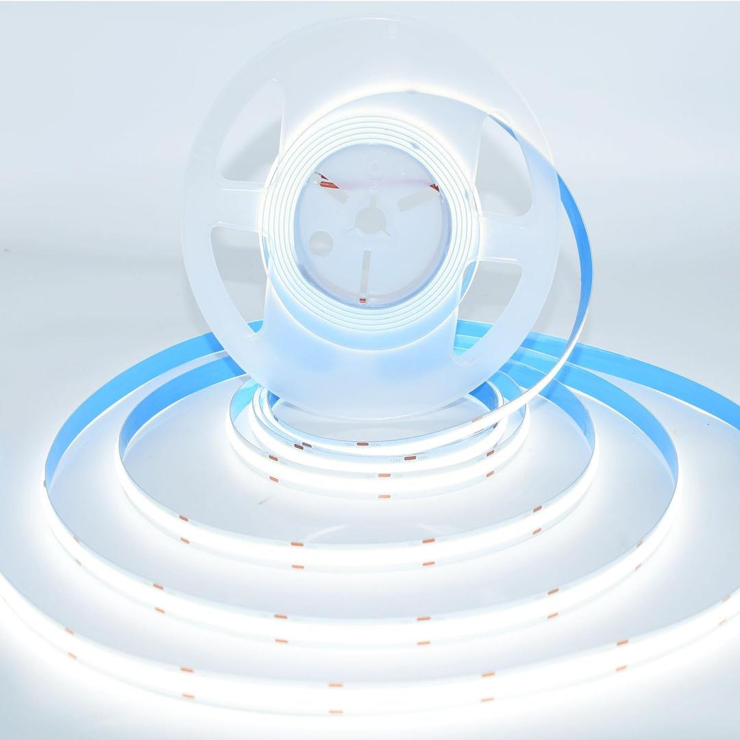 COB Strip LightsDC12V 16.4ft/5m Super Bright Dimmable 32000LM LED Light Strips, Non-Waterproof 1600 LEDs Ribbon Light, More Evener Lighting Than SMD Strip Lights (Daylight White 6500K)