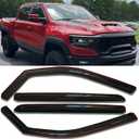 in-Channel Rain Guards for Trucks Dodge RAM 1500 Crew Cab 2019 2020 2021 2022 2023 2024, Window Deflectors, Vent Visors,Dark Smoke 4pcs