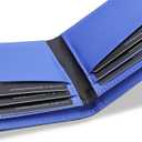 Lanyani Minimalist Fabric Wallet Bifold RFID Blocking (Black and Blue)