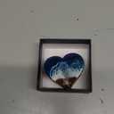 Ocean Resin Heart Engagement Ring Box, Personalized Walnut Wooden Ring Box, Birthday Gifts for Women, Ring Display box for Proposal, Wedding, Anniversary, Valentine's Day, Christmas Gifts