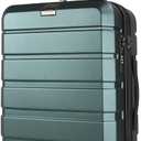 KROSER Hardside Expandable Carry On Luggage with Spinner Wheels & Built-in TSA Lock, Durable Suitcase Rolling Luggage with USB Port, Carry-On 20-Inch Green
