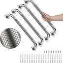 4 Pack 24 Inch Shower Grab Bar, YuanDe Brushed Nickel Bathroom Grab Bar Handle w/Anti-Slip Knurled Grip, Stainless Steel Bath Balance Bar, 1.25" Diameter Safety Hand Rail Support,Handicap Elderly