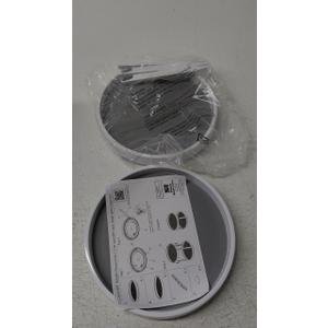 Simple Houseware 2-Tier Lazy Susan Spice Organizer, 10-Inch Diameter, White/Gray