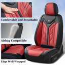 Coverado Seat Covers, Car Seat Covers Front Seats, Leather Seat Covers for Cars, Automotive Seat Covers Car Seat Protector Car Seat Cushion Universal Fit for Most Sedans SUV Pick-up Truck(Burgundy)