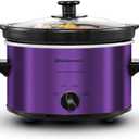 Elite Gourmet MST-275XP Electric Oval Slow Cooker, 2Qt Capacity, Purple