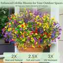 Yastouay Artificial Flowers for Outdoors UV Resistant, 27 Bundles Realistic Outdoor Artificial Plants & Flowers, Fake Outdoor Flowers Plants for Front Porch Window Box Garden Decoration
