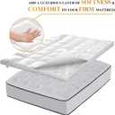 Extra Thick Fitted Mattress Topper - Queen Size | Soft & Cooling Pillow Top Mattress Pad & Protector | Bed Topper for Back Pain, Straps Stretch 6" to 22" Deep