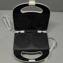 Mini Pizzelle Maker Machine with a 3'' Cutter, Mini Stroopwafel Iron, Bake 2 x 4'' Pizzelles or 3'' Stroopwafels, Excellent for Holiday, Party, Dessert Treat Making & More