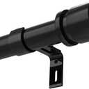 Latest Curtain Rods for Windows 28 to 144 Inches Length Adjustable 1 Inch Diameter Window Heavy Duty Curtain Rod with Aluminium Finials Set for Outdoor, Farmhouse, Bedroom, Living Room, Black