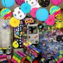 17Pcs 80s Party Decorations, Retro Disco Paper Lanterns for 1980s Theme Birthday, Home Hanging Decor