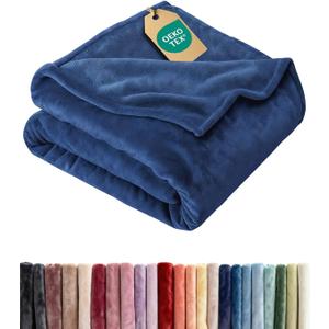 Ultra Soft Fleece Blanket Throw Size - Flannel Fleece Luxury Throw Blanket - Lightweight for Couch Bed Chair - Thick, Warm & Breathable - All Season Cozy Anti-Static Microplush Bedding, Royal Blue