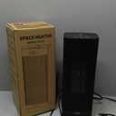 Space Heater Indoor with Thermostat, 16 inch PTC Electric Heater, 60Oscillating, 4 Modes, 12h Timer, 1500W Portable Heater for Indoor Use, Black
