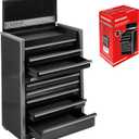 Geinxurn 8-Drawer Rolling Black Tool Box, Heavy Duty Micro Roll Cab Steel Stackable Tool Chest with Lockable Drawers, 2-in-1 Large & Compact Combo Set (3-Drawer + 5-Drawer) for Garage, Workshop