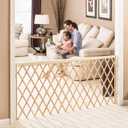Evenflo Expansion Walk-Thru Room Divider Baby Gate (Natural Wood), 
60"W x 32"H