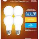 GE Relax 4-Pack 60 W Equivalent Dimmable Soft White A19 LED Light Fixture Light Bulbs