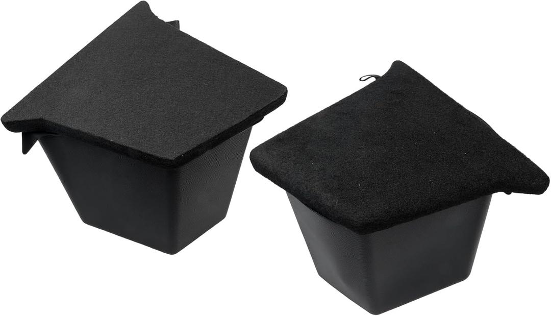 AA Ignition Rear Trunk Organizer Storage Bin with Lid Set of 2 - Compatible with Tesla Model Y 2022-2024 Vehicles - 5 Seater - Waterproof Rear Trunk Storage Side Boxes with Flocked Lid Accessories