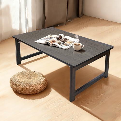 FATOLRD Japanese Folding Floor Table Foldable Coffee Tables Wood Low Desks Versatile for Sitting Dining Table Tea Tatami Desk No Assembly Unique (31.5 * 19.7 * 11.8 inch)