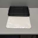 Air Fryer Basket for Oven, OPENICE 15.6" x 11.6" Air Fryer Tray and Pan Set with 30PCS Parchment Papers, Stainless Steel Oven Air Fryer Basket and Tray for Baking Grilling - Black