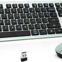 Wireless Keyboard and Mouse, 2.4GHz Cordless Silent Keyboard Mouse Combo, Optical Mouse, Plug and Play USB Receiver, Compatible with Windows, Mac, Laptop, and PC  Ideal for Office UseBlack Green