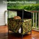 4-Season Cat House - Waterproof Outdoor Pet Shelter & Indoor Cat Cave - Removable Heating Pad for Winter, Cooling Mat Compatible for Summer - Secure Sanctuary for Feral & Home Cats