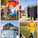 Flag Rope and Clips Kit - 50ft Flag Pole Rope Halyard with Cleat Hook & 4 Pcs Swivel Snap Clips for Flagpoles Up to 25ft, Outdoor Porch Flagpoles Repair Replacement Parts Accessories (White)