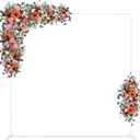 6.6FT Backdrop Stand, Wedding Metal Square Balloon Arch Kit Frame Garden Arbor Frame Flower Ring Stand for Wedding Birthday Party Ceremony Anniversary Photo Background Decoration, White (6.6FT Square White)