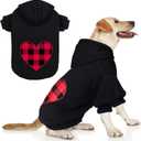 Dog Hoodie Sweater for Dogs Pet Clothes Black Buffalo Plaid Warm and Soft Breathable Cozy(XL) (Heart)