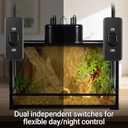 REPTI ZOO Dual Reptile Light Fixture for Reptile Dome UVB Lamp Fixture Dual Reptile Reflector Dome Lamp Cap Combo Integration Design Heat Lighting