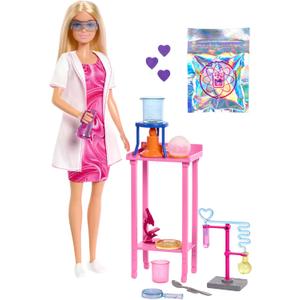 Barbie Scientist Doll and Accessories with Blonde Fashion Doll, Lab Table, Microscope, & Color-Change Beaker & Petri Dish Accessories