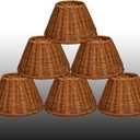 chandelier shades set of 6 small Empire lamp shades woven-wicker lamp shade, clip on lamp shades for chandeliers,candle chandelier wall sconces or small accent lamps