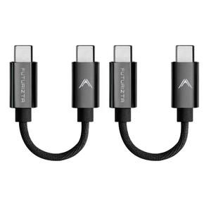 Futurizta Tech Zeus-X Short USB-C to USB-C Cable 2 Packs (0.33ft/0.1m) 60W 20V/3A Type-C Fast Charging Cable QC3.0 QC4.0 Compatible with Samsung, Google Pixel, iPad Pro, DAC, SSD