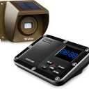 Solar Driveway Alarm Wireless Outside 1800ft Range, Outdoor Motion Sensor & Detector Driveway Alert System with Rechargeable Battery/Weatherproof/Mute Mode(1&1-Brown)