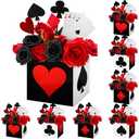 Zhanmai Casino Table Decorations 6 x 6 x 6 Inch Casino Poker Favor Goodie Boxes Supplies for Las Vegas Game Night Birthday Party Themed Centerpieces Decorations(4 Pcs)