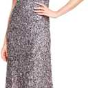 Adrianna Papell Women's Short-Sleeve All Over Sequin Gown (12, Lead)