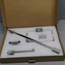 GERUIKE 4 Piece Bathroom Hardware Accessories Set,Chrome Stainless Steel Towel Bar Sets Wall Mounted - Includes 18" Towel Bar, Square Towel Ring, Toilet Paper Holder, Robe Towel Hook