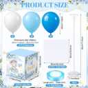 6 Set Elephant Tulle Tutu Balloon with Letter Boxes Baby Shower Table Centerpieces Decor for Gender Reveal Balloons Tulle Cover with Stand Elephant Themed Baby Shower Birthday Party(Blue)