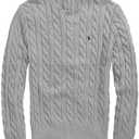 POLO RALPH LAUREN Cable-Knit Cotton Sweater, Gray XXL