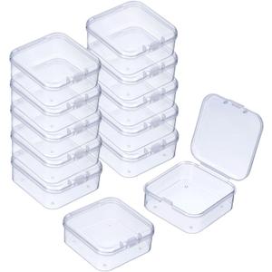uxcell 72Pcs Clear Small Plastic Beads Storage Containers with Lids, Square Anti-Oxidation Jewelry Storage Boxes for Small Items Craft, Beads, Ear Studs, Necklaces(2.22.170.79In)