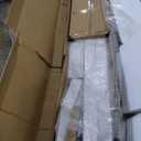 Smart Standard 36 x 96 inch Glass Barn Door with 6.6FT Brushed Nickel Sliding Hardware Kit & Handle, Pre-Drilled Ready to Assemble, Waterproof PVC Coating, White, 5-Panel Glass