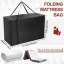 Tri Fold Folding Mattress Bag 6" Foldable Mattress Storage Cover Carry Case 600D Heavy Duty Waterproof Storage Bag with Reinforced Handle for Camping, Travel, 41.7" x 27.9" x 18.1"