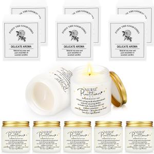 Lewtemi 12 Pcs Nurse Week Gifts Nurse Practitioner Scented Candles Bulk 3.5 oz Soy Wax Jar Holiday Scents for Medical Nursing Assistant Office Doctor Team Group Coworkers Graduation