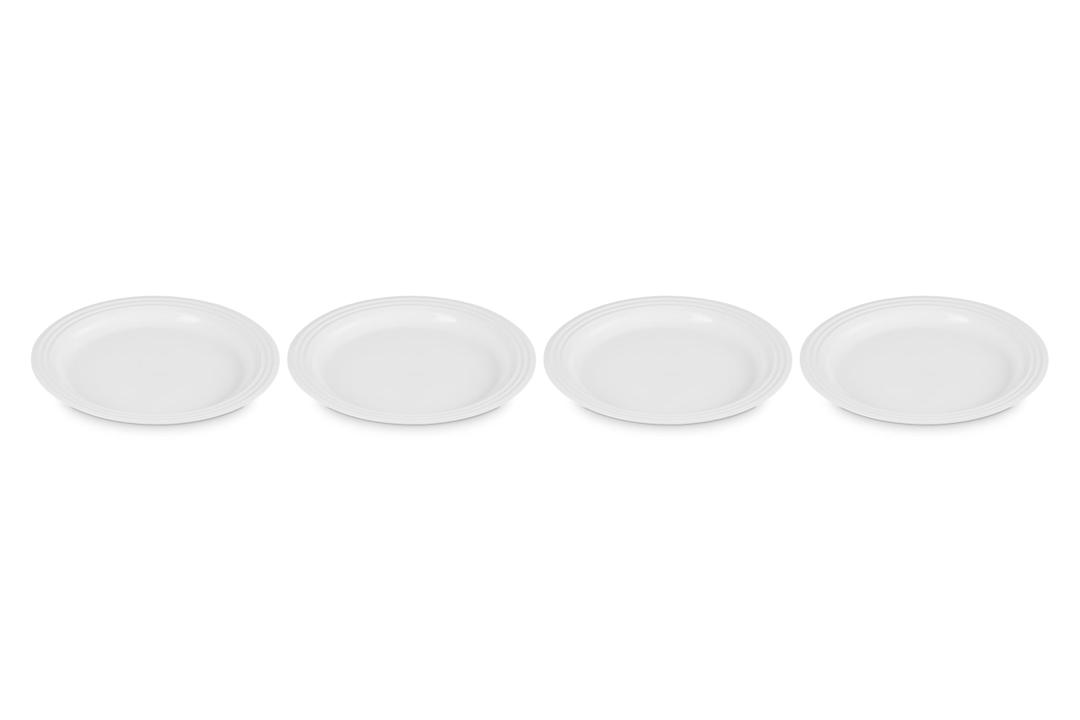 Le Creuset Stoneware Set of 4 Dinner Plates, 10.5" each, White