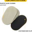 new space Oval Furniture Sliders, 8pcs 3 1/2" x 6" - Reusable Sliders for Carpet, Heavy-Duty Movers - Easily Move & Protect Furniture & Carpet