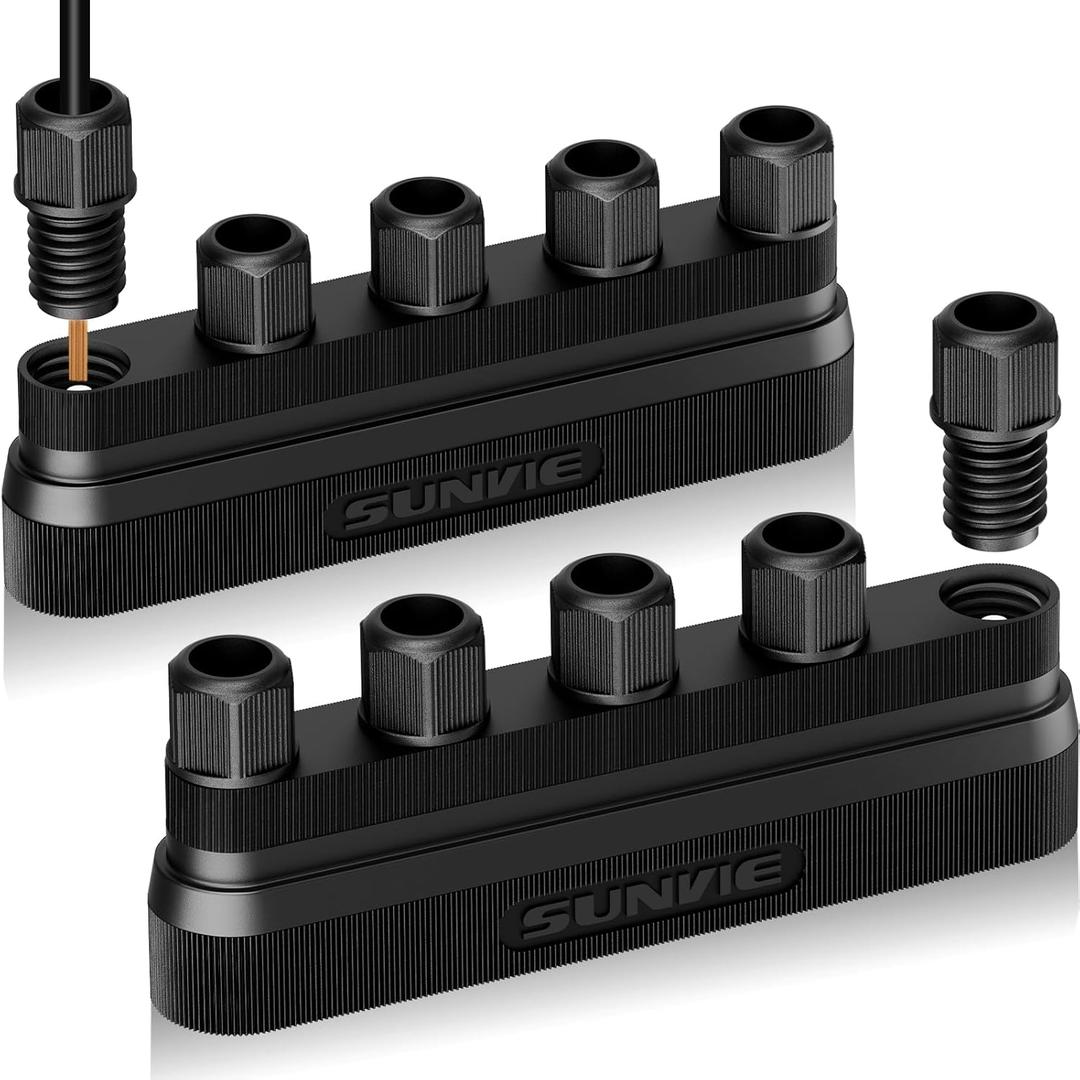 SUNVIE Low Voltage Wire Connector 5-Way Landscape Lighting Wire Connectors Fastlock3 12-20 Gauge Landscape Wire Junction Hub Connector for Landscape Lights Pathway Lights Low Voltage Cable, 2 Pack
