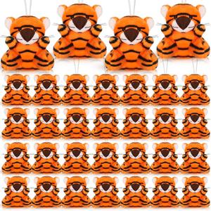 Shappy 50 Pcs Mini Animal Plush Toys Small Stuffed Animals Bulk Cute Tiny Plushies Keychains for Gift Party Carnival Prize (Tiger)