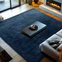 Area Rug 10x14 Living Room: 10x14 Large Soft Shag Rug for Bedroom- Shag Rug for Living Room- Navy Blue Plush Modern Area Rug, (Navy Blue, 10x14)